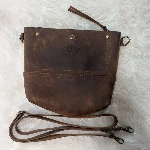 Pendleton Glacier Bay Stripe | Mini Fairfield Crossbody | Handmade Leather Purse - Picture 2 of 7